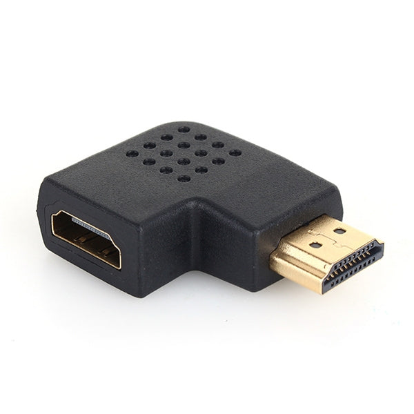 Gold Plated HDMI 19 Pin Male to HDMI 19 Pin Female Adaptor with 90 Degree Angle, HDMI Female to Male