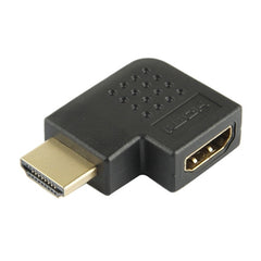 Gold Plated HDMI 19 Pin Male to HDMI 19 Pin Female Adaptor with 90 Degree Angle, HDMI Female to Male