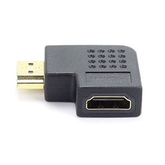 Gold Plated HDMI 19 Pin Male to HDMI 19 Pin Female Adaptor with 90 Degree Angle, HDMI Female to Male