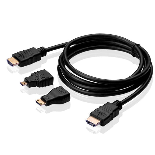 3 in 1 Full HD 1080P HDMI Cable Adaptor Kit (1.5m HDMI Cable + HDMI to Mini HDMI Adaptor + HDMI to Micro HDMI Adaptor)