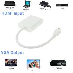 22cm Micro HDMI Male to VGA Female Video Adapter Cable, Support Full HD 1080P, Micro HDMI Male to VGA Female