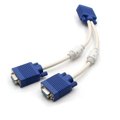 VGA SVGA HDB15 Male to 2 Female Splitter Cable, Length: 32.5cm, S-PC-0415, S-PC-0415A