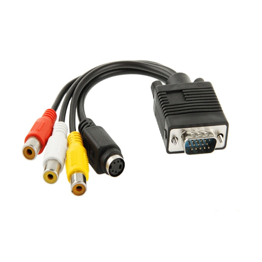 VGA to S-Video AV RCA TV Converter Cable Adapter with 2 Audio Cable, VGA to S-Video