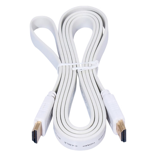 1.5m Gold Plated HDMI to HDMI 19Pin Flat Cable, 1.4 Version, Support HD TV / XBOX 360 / PS3 / Projector / DVD Player etc, Length: 1.5m, Length: 1.5m (White), Length: 1.5m (Orange), Length: 1.5m (Pink), Length: 1.5m (Yellow), Length: 1.5m (Turquoise)