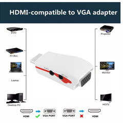 Full HD 1080P HDMI to VGA Adapter for Power and Audio, S-PC-0470, S-PC-0470B