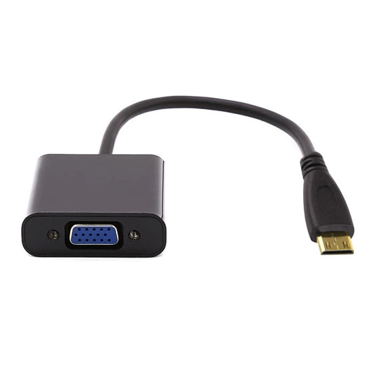 22cm Full HD 1080P Mini HDMI Male to VGA Female Video Adapter Cable with Audio Cable, Mini HDMI