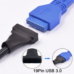 USB 2.0 9Pin Motherboard Female to USB 3.0 19Pin Housing Male Adapter Cable, Length: 15cm, 9 Pin Female to 19 Pin Male