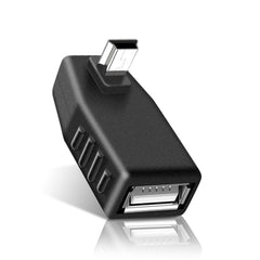 90 Degree Mini USB Male to USB 2.0 AF Adapter, 90 Degree Up Angled, 90 Degree Down Angled