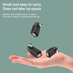 90 Degree Mini USB Male to USB 2.0 AF Adapter, 90 Degree Up Angled, 90 Degree Down Angled