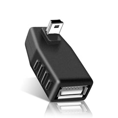 90 Degree Mini USB Male to USB 2.0 AF Adapter, 90 Degree Up Angled, 90 Degree Down Angled