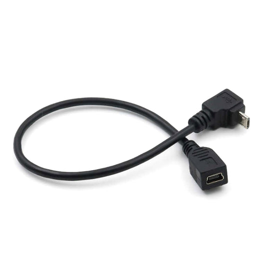 90 Degree Mini USB Male to Mini USB Female Adapter Cable, Length: 25cm, 25cm