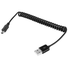 Mini 5-pin USB to USB 2.0 AM Coiled Cable / Spring Cable, Length: 25cm (can be extended up to 80cm), Mini USB to USB AM, Length: 80cm