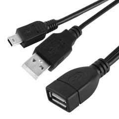 Mini USB Male + USB 2.0 AM to AF Cable with OTG Function, Length: 30cm / 35cm, Mini USB + USB AM, 30cm