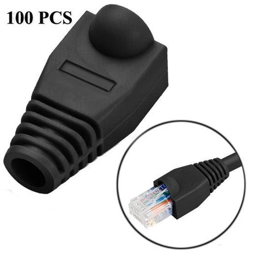 Network Cable Boots Cap Cover for RJ45, Black (100 pcs in one packaging , the price is for 100 pcs), 100 Pcs Black, 100 Pcs Red, 100 Pcs Blue, 100 Pcs White, 100 Pcs Green, 100 Pcs Grey, 100 Pcs Yellow