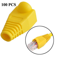 Network Cable Boots Cap Cover for RJ45, Black (100 pcs in one packaging , the price is for 100 pcs), 100 Pcs Black, 100 Pcs Red, 100 Pcs Blue, 100 Pcs White, 100 Pcs Green, 100 Pcs Grey, 100 Pcs Yellow