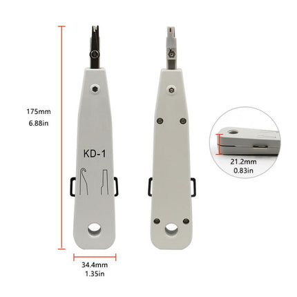 RJ45 / RJ12 / RJ11 Network BT Telephone Socket Multi Punch Insertion Tool(White)