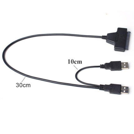 Double USB 2.0 to SATA Hard Drive Adapter Cable for 2.5 inch SATA HDD / SSD, Double USB 2.0 to SATA
