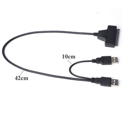 Double USB 2.0 to SATA Hard Drive Adapter Cable for 2.5 inch SATA HDD / SSD, Double USB 2.0 to SATA