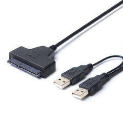 Double USB 2.0 to SATA Hard Drive Adapter Cable for 2.5 inch SATA HDD / SSD, Double USB 2.0 to SATA