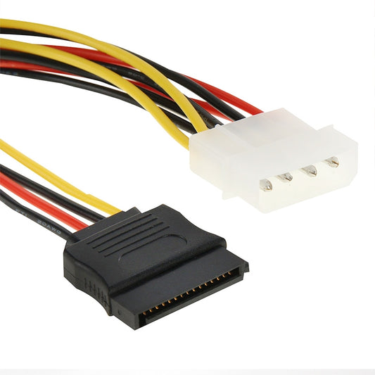 2 x 15 Pin to 4 Pin Serial SATA Power Adapter Cable, Length: 18cm, Material: Aluminium + Magnesium, Material: Copper