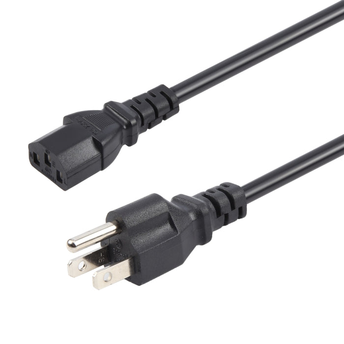 Universal US 3 Prong AC Power Cords for Desktop Computer Printer Monitor Plug, Length: 1.8m, 1.8m