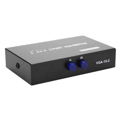 2 Port VGA Switch Box, 2 In 1 Out For LCD PC TV Monitor - HD15 (FJ-15-2C)