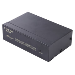 FJ-2504A 4 Port VGA Video Splitter High Resolution 1920 x 1440 Support 250MHz Video Bandwidth, 4 Ports Splitter Black