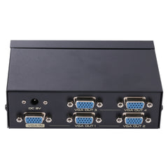 FJ-2504A 4 Port VGA Video Splitter High Resolution 1920 x 1440 Support 250MHz Video Bandwidth, 4 Ports Splitter Black