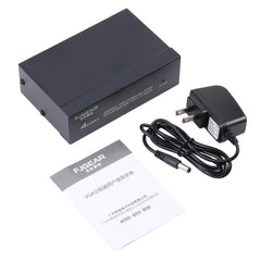 FJ-2504A 4 Port VGA Video Splitter High Resolution 1920 x 1440 Support 250MHz Video Bandwidth, 4 Ports Splitter Black