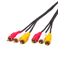 Normal Quality Audio Video Stereo RCA AV Cable, Length: 3m, 3 RCA to 3 RCA, Length: 3m