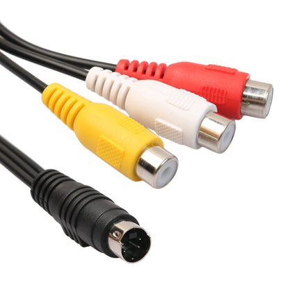 4-pin S-Video TV to RCA Converter AV female Cable Adapter, Length: 20cm, S-Video to AV 3RCA Female