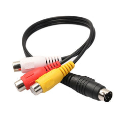 Adaptador de cable AV hembra convertidor de S-Video TV a RCA de 4 pines, longitud: 20 cm, S-Video a AV 3RCA hembra