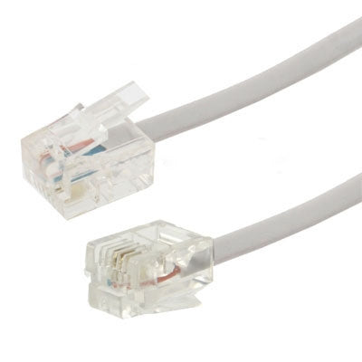 4 Core RJ11 to RJ11 Telephone cable, Length: 5m, Length: 5m