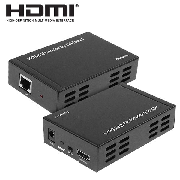 Full HD 1080P HDMI To Extender Transmitter + Receiver over One 100m CAT5E / CAT6 (TCP/IP), 100m