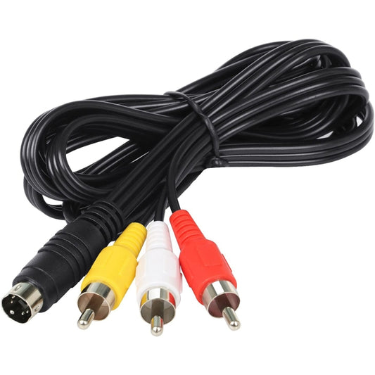 4 Pin S-Video to 3 RCA AV TV Male Cable Converter Adapter, Length: 1.5M, S-Video to AV 3RCA Male