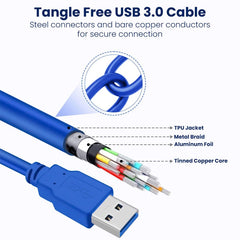 USB 3.0 A Male to A Male AM-AM Extension Cable, Length: 3m, Length: 3m