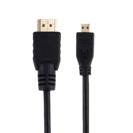 1,5 m langes Micro-HDMI-auf-HDMI-19-Pin-Kabel, Version 1.4, unterstützt 3D, HDMI-Stecker, unterstützt 3D, Länge: 1,5 m.
