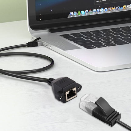 RJ45 Female to Male CAT5E Network Panel Mount Screw Lock Extension Cable, Length: 1.5m, 1.5m
