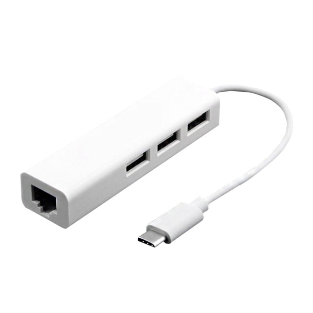 Type-C to 3 x USB and RJ45 Multi-function Adapter, Length: 13cm