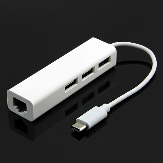 Type-C to 3 x USB and RJ45 Multi-function Adapter, Length: 13cm