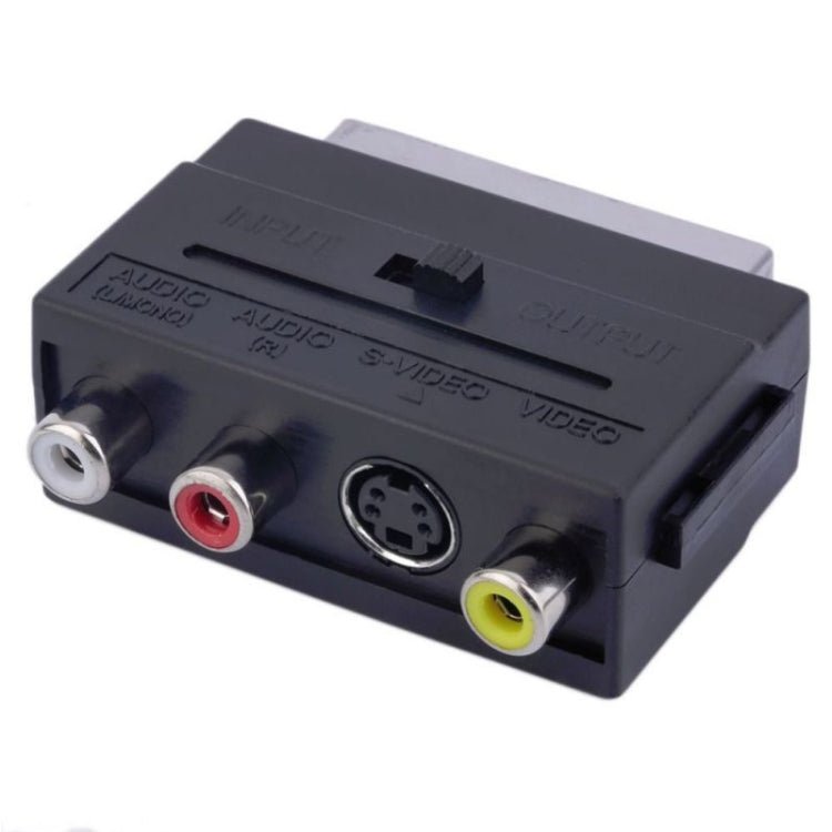 RGB Scart Male to S Video and 3 RCA Audio Adaptor, AV + S-Video Silver Port