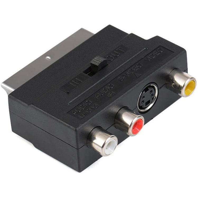 Scart Male to Female with Composite AV + S-Video Sockets, AV + S-Video Golden Port