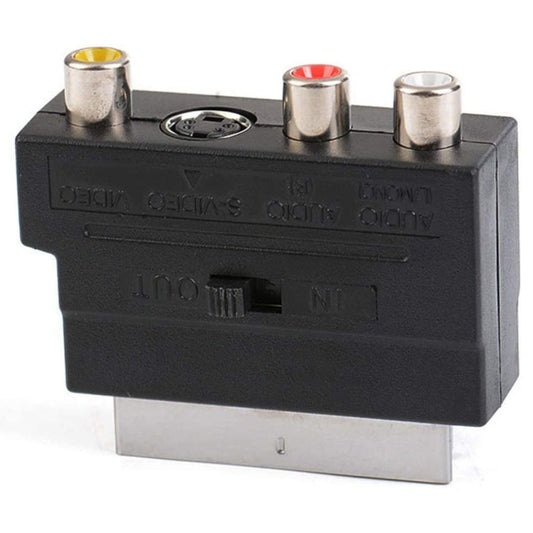 Scart Male to Female with Composite AV + S-Video Sockets, AV + S-Video Golden Port