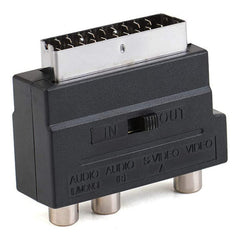 Scart Male to Female with Composite AV + S-Video Sockets, AV + S-Video Golden Port