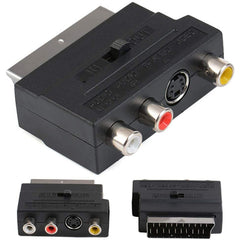 Scart Male to Female with Composite AV + S-Video Sockets, AV + S-Video Golden Port