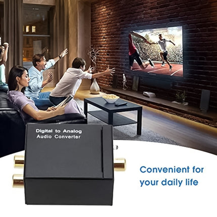 Digital Optical Coaxial Toslink to Analog RCA Audio Converter(Black), Spdif+Coaial to 2RCA