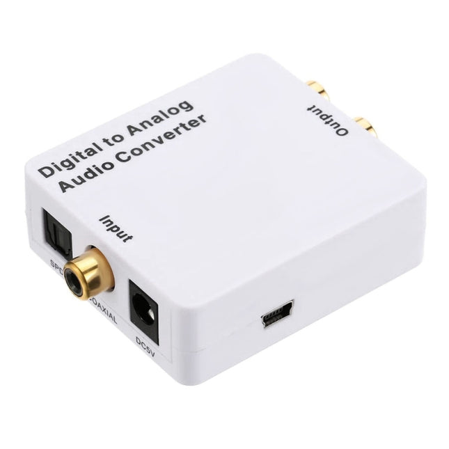 Digital to Analog Audio Converter / Mini Audio Decoder, Size: 72 x 55 x 20mm, Spdif+Coaial to 2RCA+3.5mm