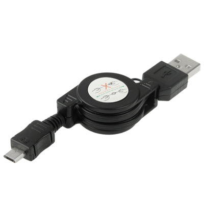 USB 2.0 to Micro USB Retractable Data Cable, Length: 10cm (Can be Extended to 75cm)