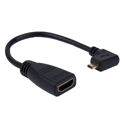 17cm 90 Degree Micro HDMI Right-toward Male to HDMI Female Cable Adapter, Right Angle, Length: 17cm