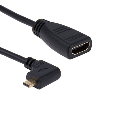 17cm 90 Degree Micro HDMI Right-toward Male to HDMI Female Cable Adapter, Right Angle, Length: 17cm
